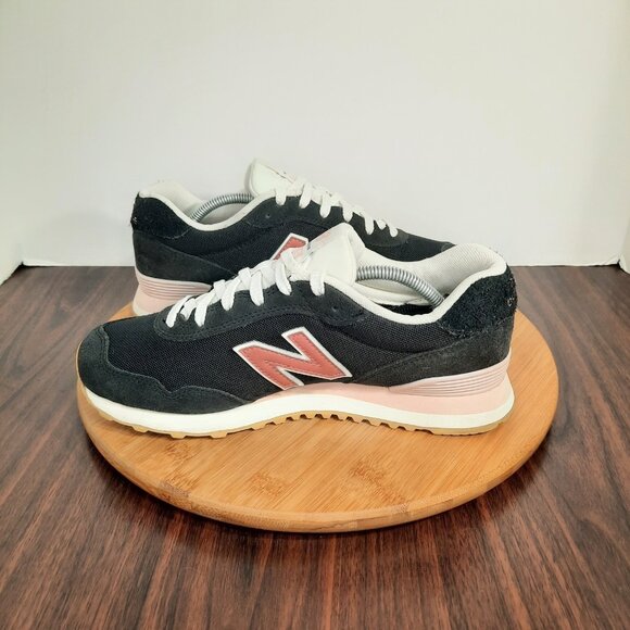 New Balance 515 Womens Size 8.5 Shoes Black Pink White Suede Retro Sneakers - Picture 6 of 10